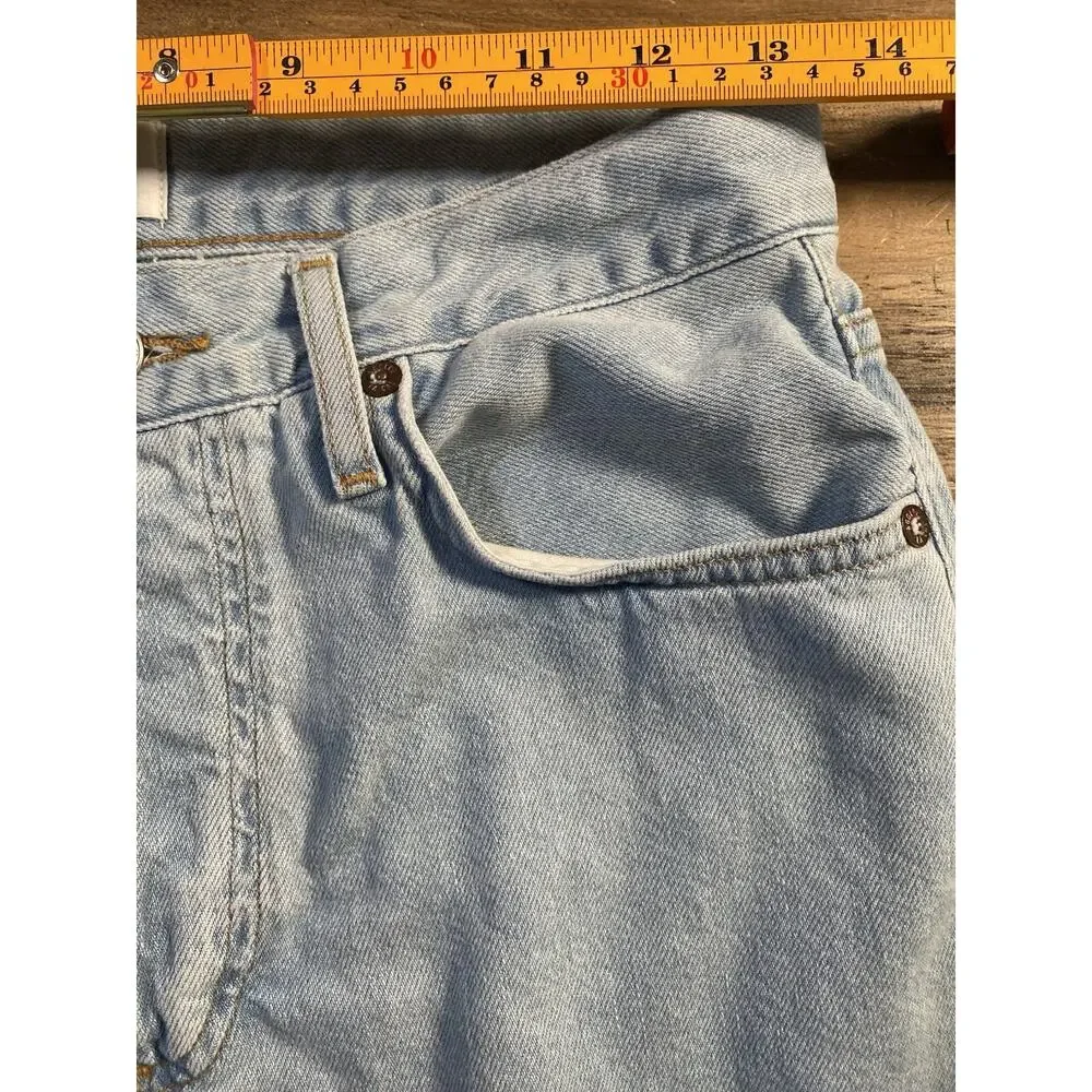 AGOLDE PARKER Jeans Button Fly Straight Cropped Relaxed Pivot Light Wash 25